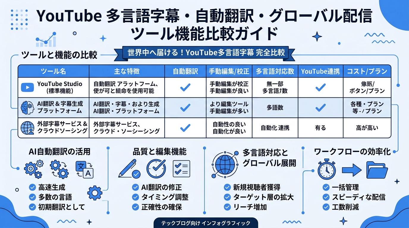 YouTube多言語字幕の追加方法｜自動翻訳・手動入力・Felo字幕での作成手順