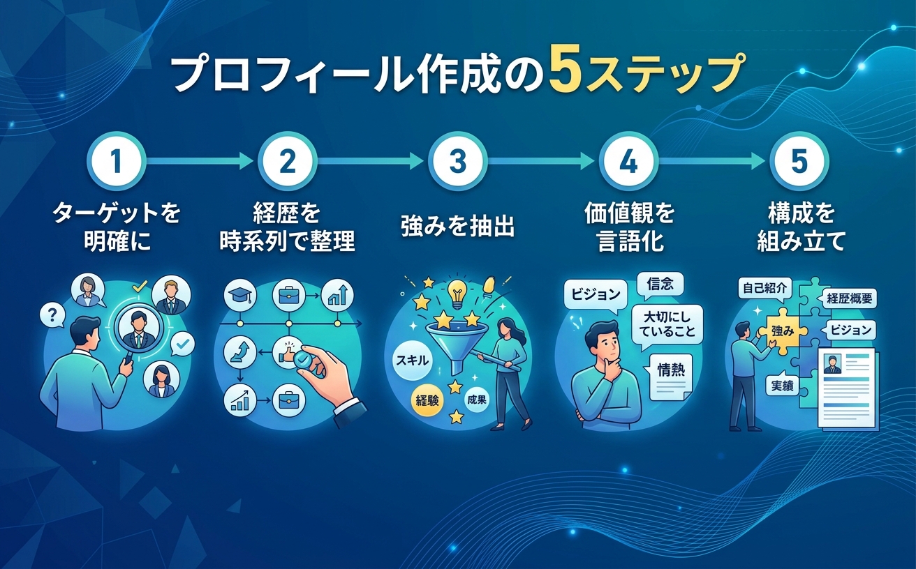 プロフィール作成の5ステップ|経歴書作成