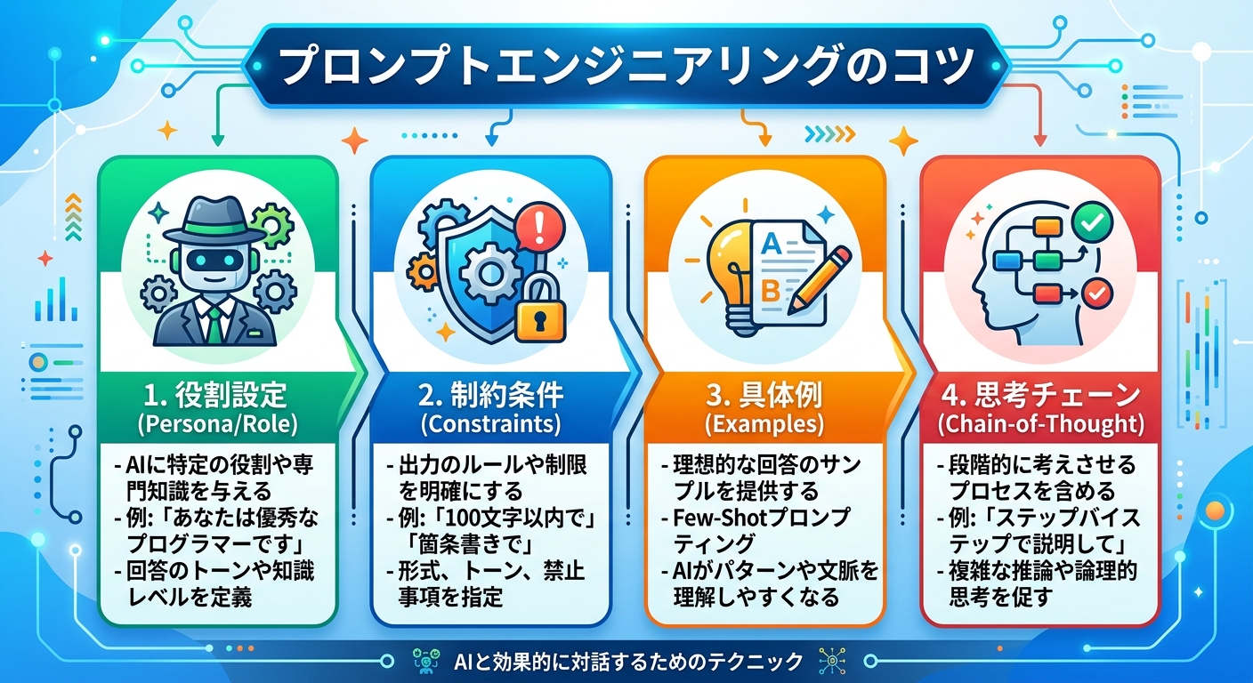 プロンプトエンジニアリングの4つのテクニック|AI活用