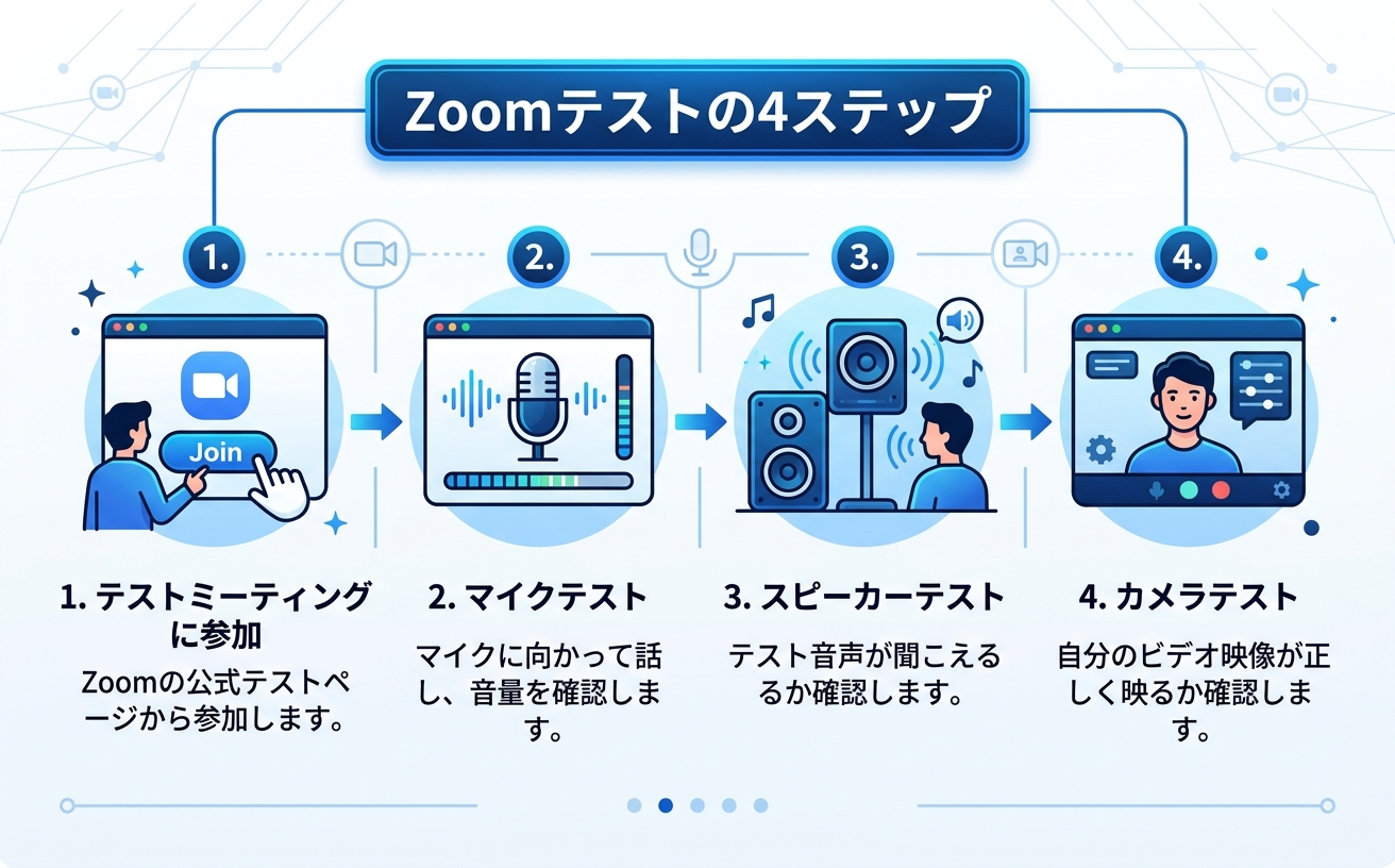 Zoomテストの4ステップ｜接続確認