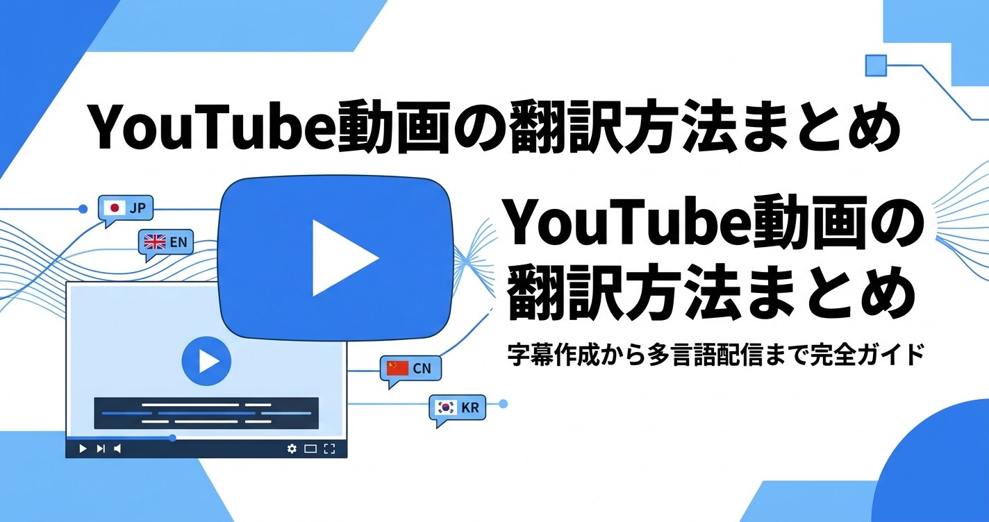 YouTube動画の翻訳方法まとめ|字幕作成から多言語配信までの完全ガイド封面図|youtube 翻訳