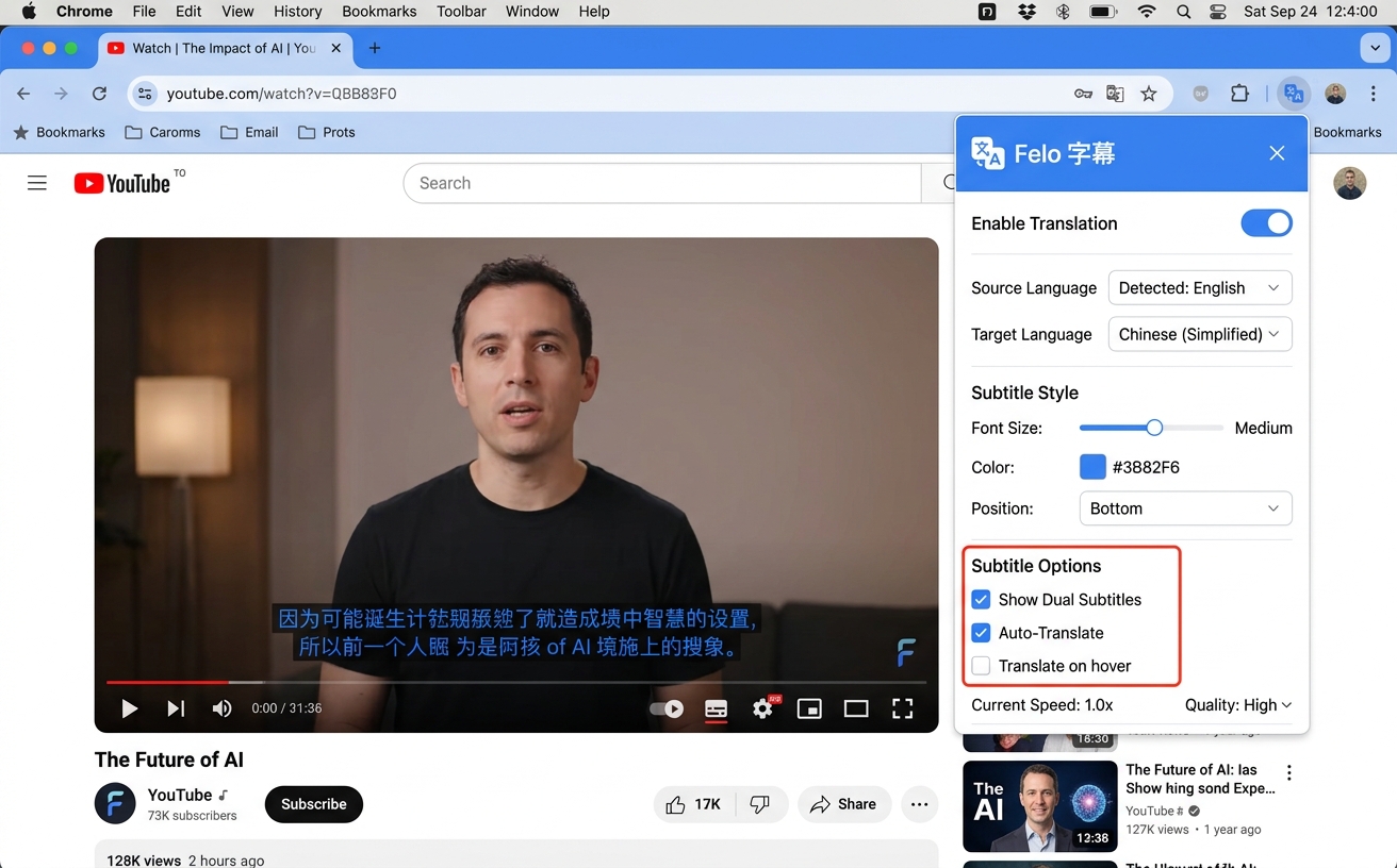 Felo字幕拡張機能追加画面|chrome 拡張機能 おすすめ 仕事