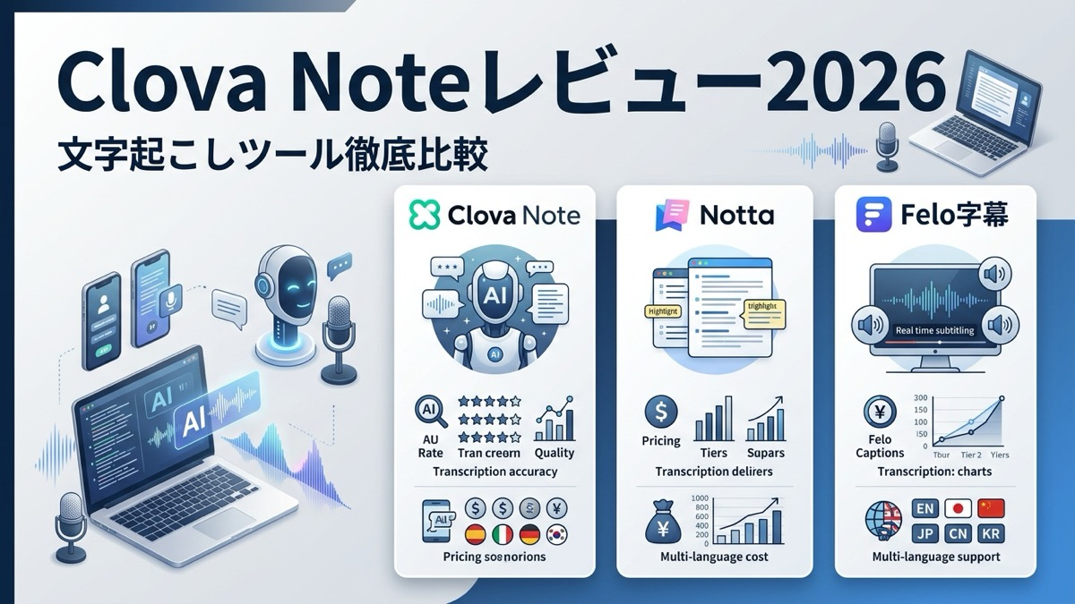 Clova Noteレビュー2026｜文字起こしツール徹底比較封面图｜音声認識精度検証