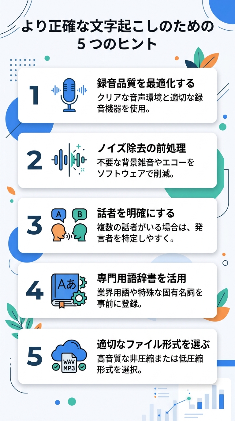 文字起こし精度を上げるコツ|音声ファイル文字起こし精度向上テクニック