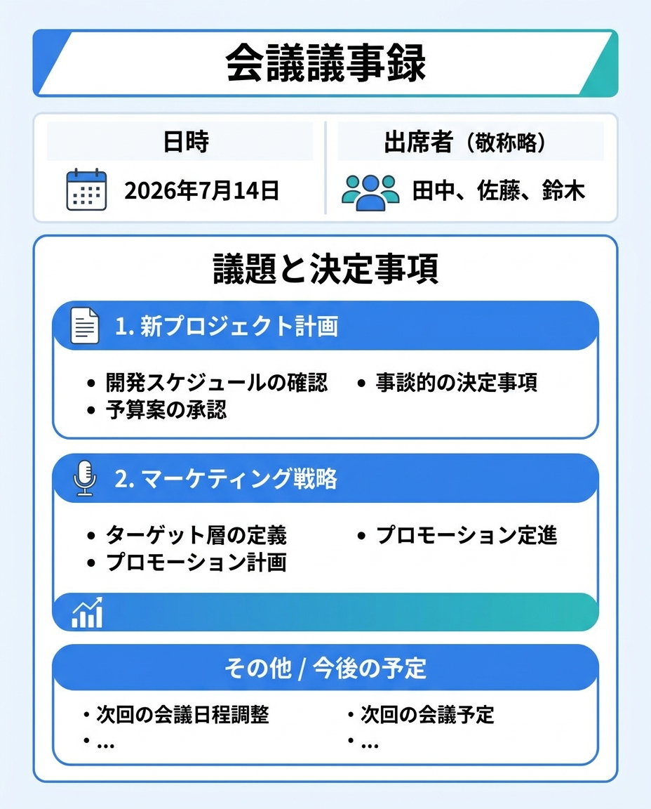 議事録での敬称略の書き方例|敬称略とは 議事録